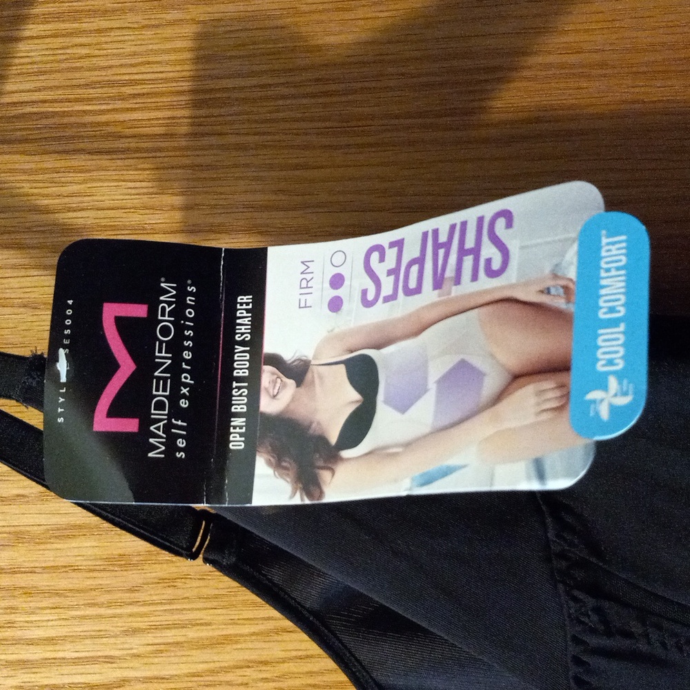 Womens maidenform open bust body shaper black cool comfort size large - Picture 2 of 7